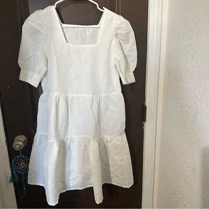 SHEIN white dress  puff sleeves  size medium